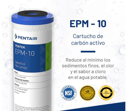 PENTAIR EPM-10 Carbon Block Filter Cartridge / 10 Inch Carbon Block / 2 in 1 Water Filter